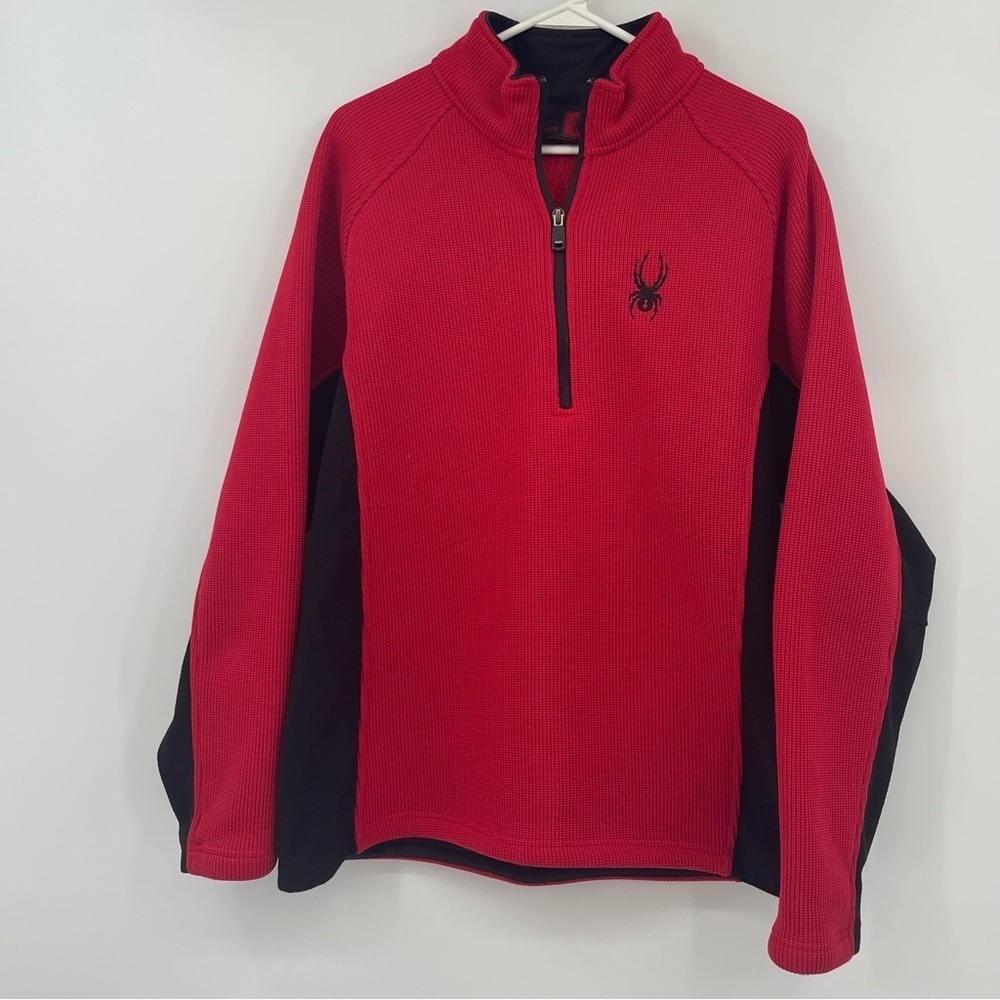 Spyder Men's Red and Black Sweater